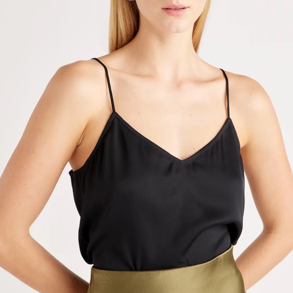 Quince Washable Stretch Silk V-Neck Cami
